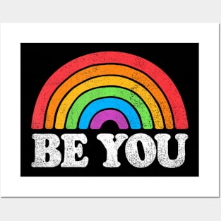 Lgbtq Be You Gay Pride Lgbt Ally Rainbow Flag Posters and Art